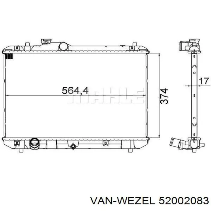 Радиатор 52002083 VAN Wezel