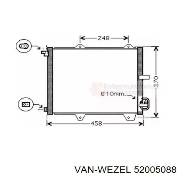 Радиатор кондиционера 52005088 VAN Wezel