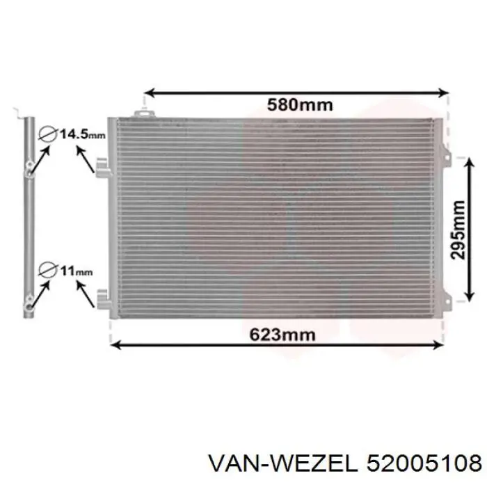 Радиатор кондиционера 52005108 VAN Wezel