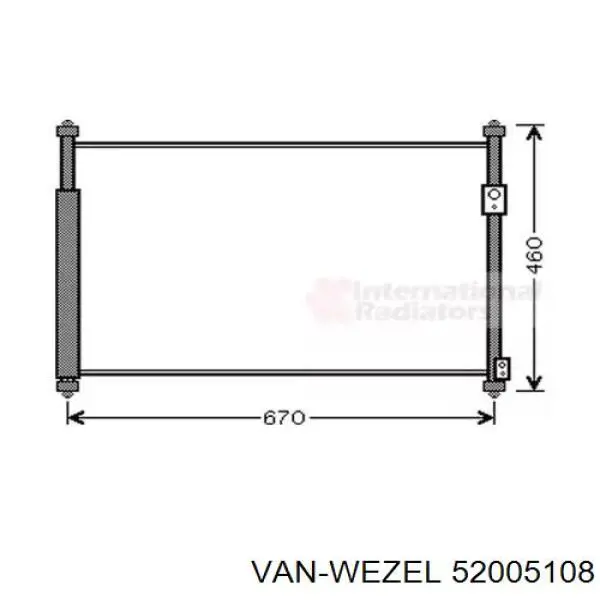 Радиатор кондиционера 52005108 VAN Wezel