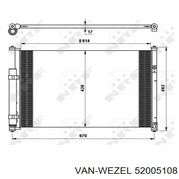 Condensador aire acondicionado 52005108 VAN Wezel