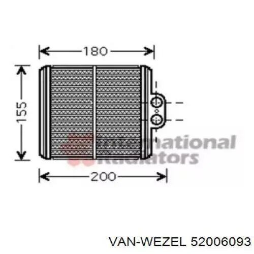 Радиатор печки 52006093 VAN Wezel