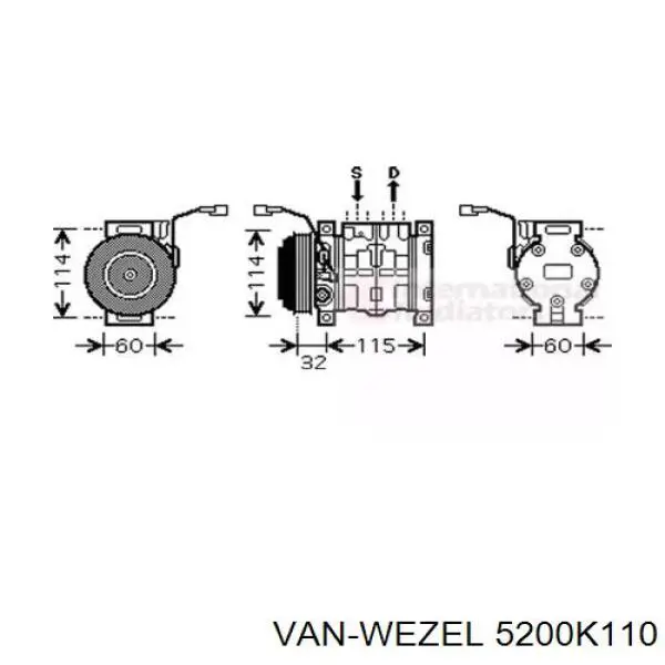 Компрессор кондиционера 9520065DH0 Suzuki