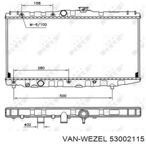 53002115 VAN Wezel Радиатор основной