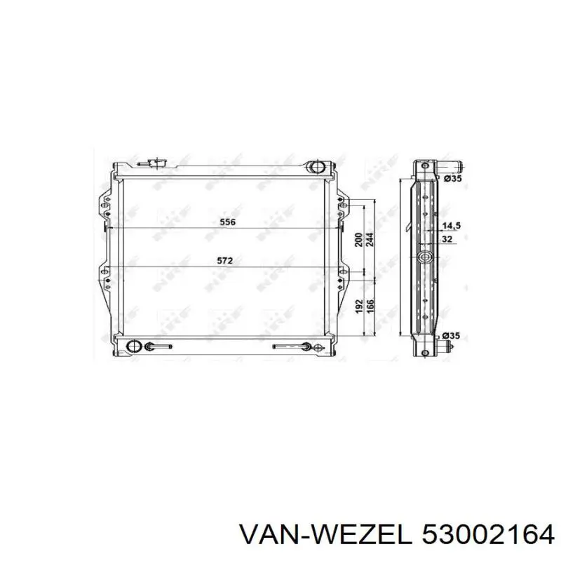 Радиатор 53002164 VAN Wezel