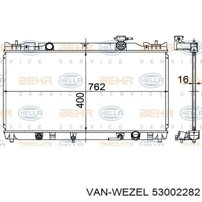 Радиатор 53002282 VAN Wezel