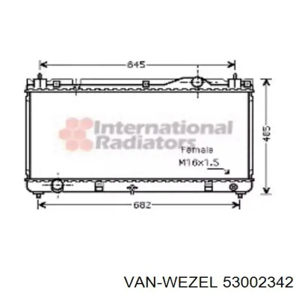 Радиатор 53002342 VAN Wezel