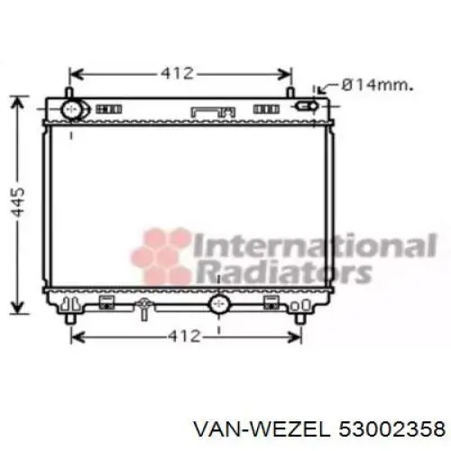 Радиатор 53002358 VAN Wezel