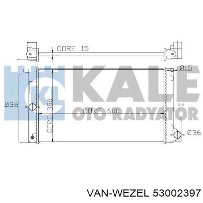 Радиатор 53002397 VAN Wezel