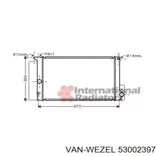 Радиатор 53002397 VAN Wezel