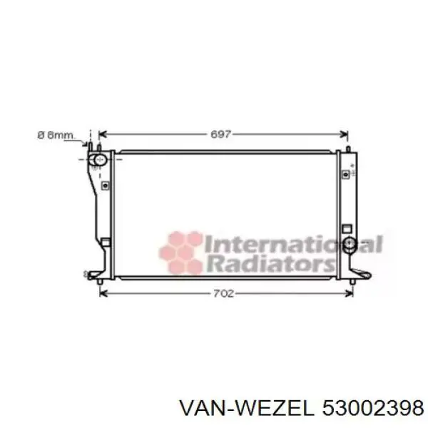 Радиатор 53002398 VAN Wezel