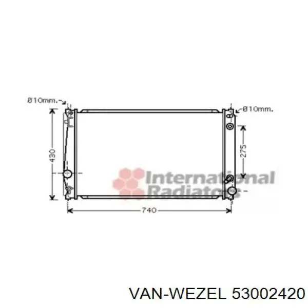 Радиатор 53002420 VAN Wezel