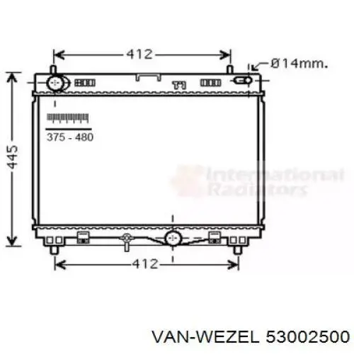 Радиатор 53002500 VAN Wezel