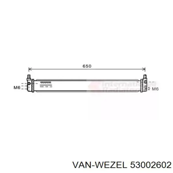 Радиатор охлаждения двигателя дополнительный 53002602 VAN Wezel