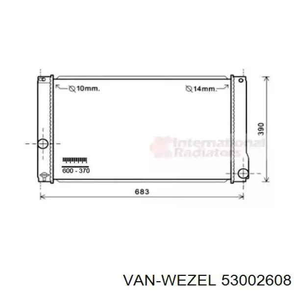 Радиатор 53002608 VAN Wezel