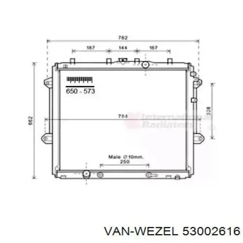 Радиатор 53002616 VAN Wezel