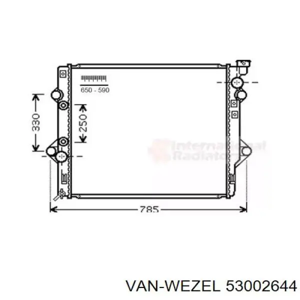 Радиатор 53002644 VAN Wezel