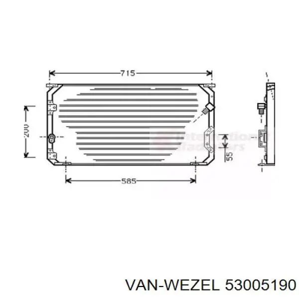 Радиатор кондиционера 53005190 VAN Wezel