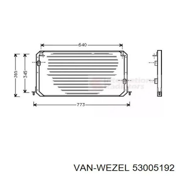 Радиатор кондиционера 53005192 VAN Wezel