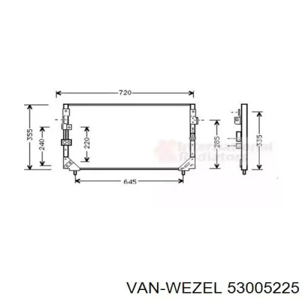 Радиатор кондиционера 53005225 VAN Wezel