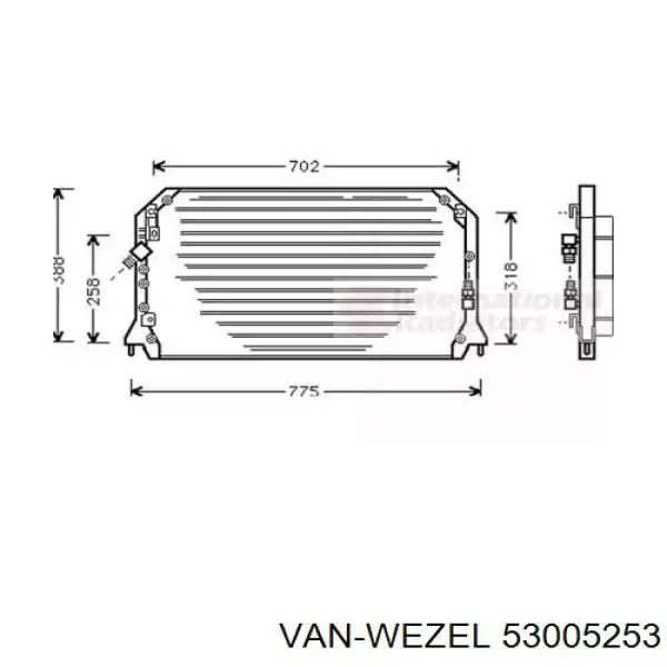 Радиатор кондиционера 53005253 VAN Wezel