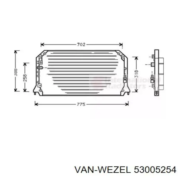 Радиатор кондиционера 53005254 VAN Wezel