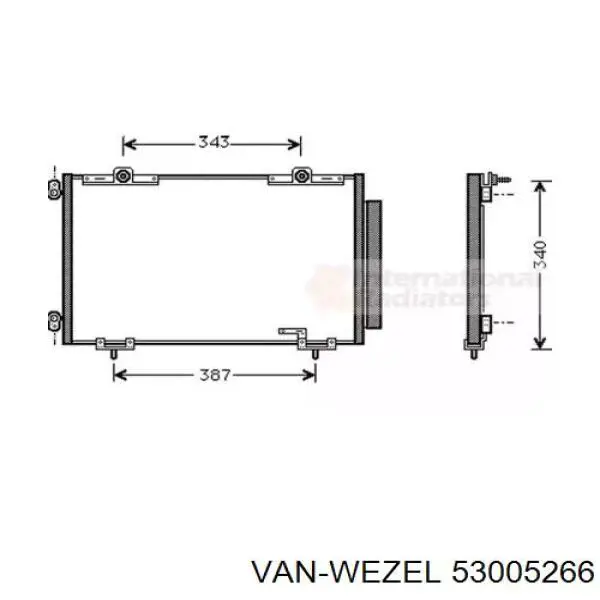 Радиатор кондиционера 53005266 VAN Wezel