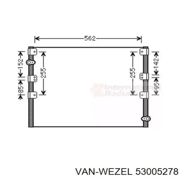 Радиатор кондиционера 53005278 VAN Wezel