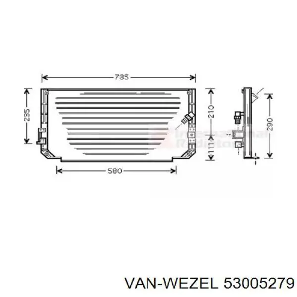 Радиатор кондиционера 53005279 VAN Wezel