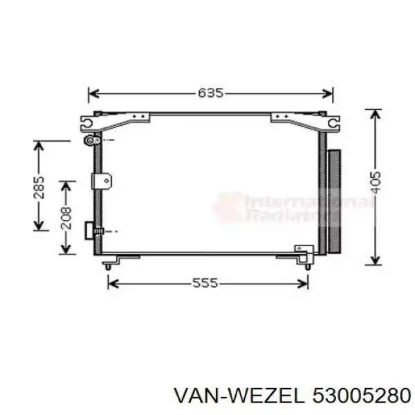 Радиатор кондиционера 53005280 VAN Wezel