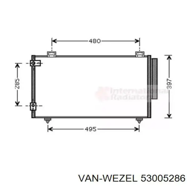 53005286 VAN Wezel радиатор кондиционера