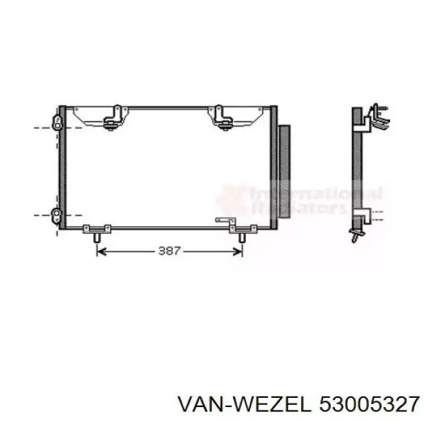 Радиатор кондиционера 53005327 VAN Wezel