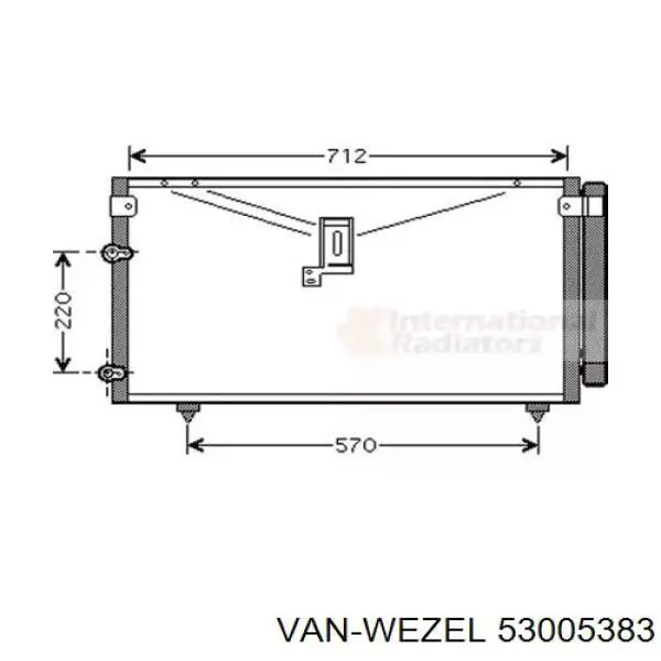 Радиатор кондиционера 53005383 VAN Wezel