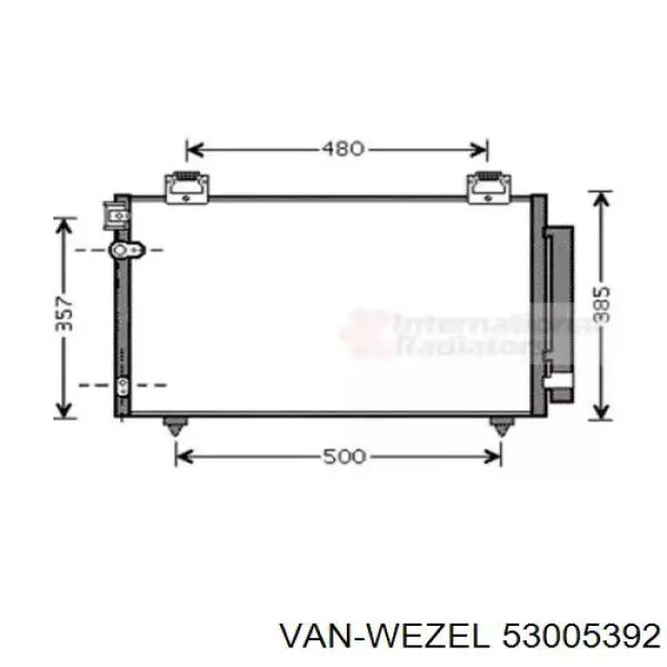 53005392 VAN Wezel радиатор кондиционера
