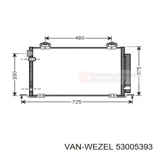 Радиатор кондиционера 53005393 VAN Wezel