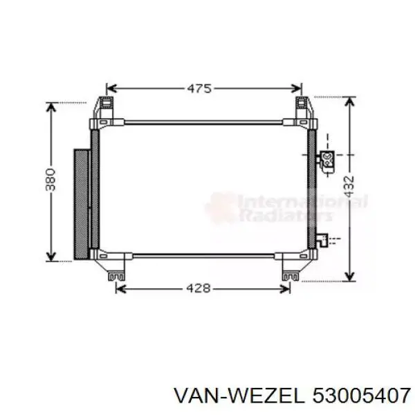 Радиатор кондиционера 53005407 VAN Wezel