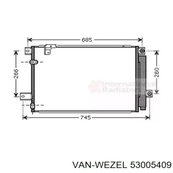 53005409 VAN Wezel радиатор кондиционера