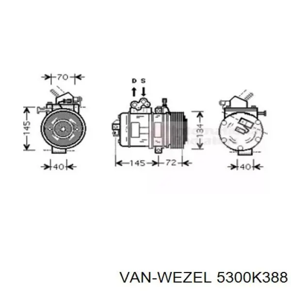 Компрессор кондиционера 5300K388 VAN Wezel