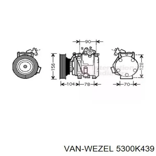 Компрессор кондиционера 5300K439 VAN Wezel