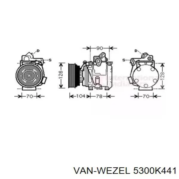 Компрессор кондиционера 5300K441 VAN Wezel