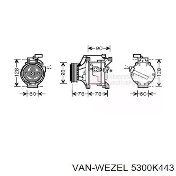 Компрессор кондиционера 5300K443 VAN Wezel