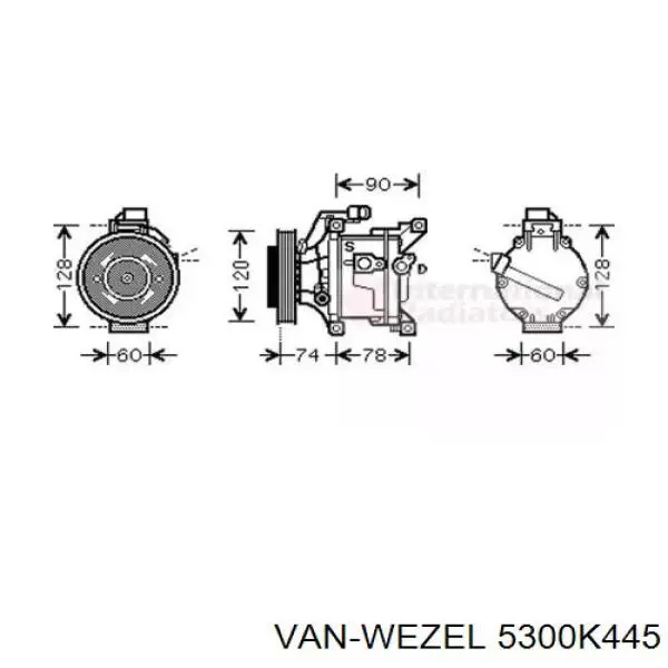 Компрессор кондиционера 5300K445 VAN Wezel