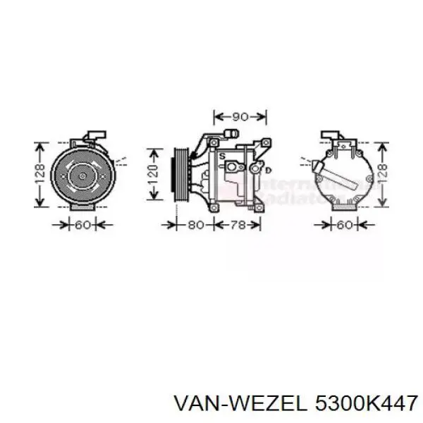 Компрессор кондиционера 5300K447 VAN Wezel