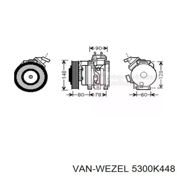 Компрессор кондиционера 5300K448 VAN Wezel