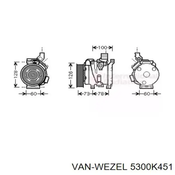 Компрессор кондиционера 5300K451 VAN Wezel