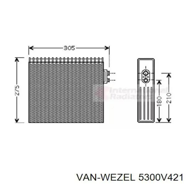 Испаритель кондиционера 5300V421 VAN Wezel