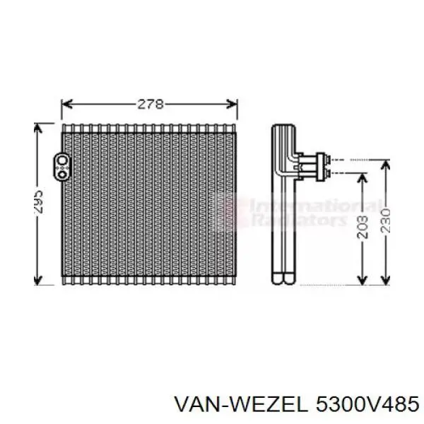 Испаритель кондиционера 5300V485 VAN Wezel