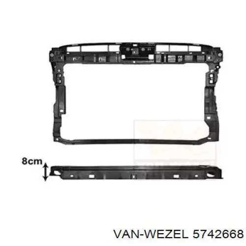 5742668 VAN Wezel suporte do radiador montado (painel de montagem de fixação das luzes)