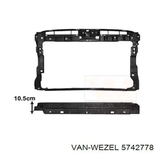 5742778 VAN Wezel suporte do radiador montado (painel de montagem de fixação das luzes)