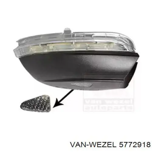 5772918 VAN Wezel pisca-pisca de espelho direito